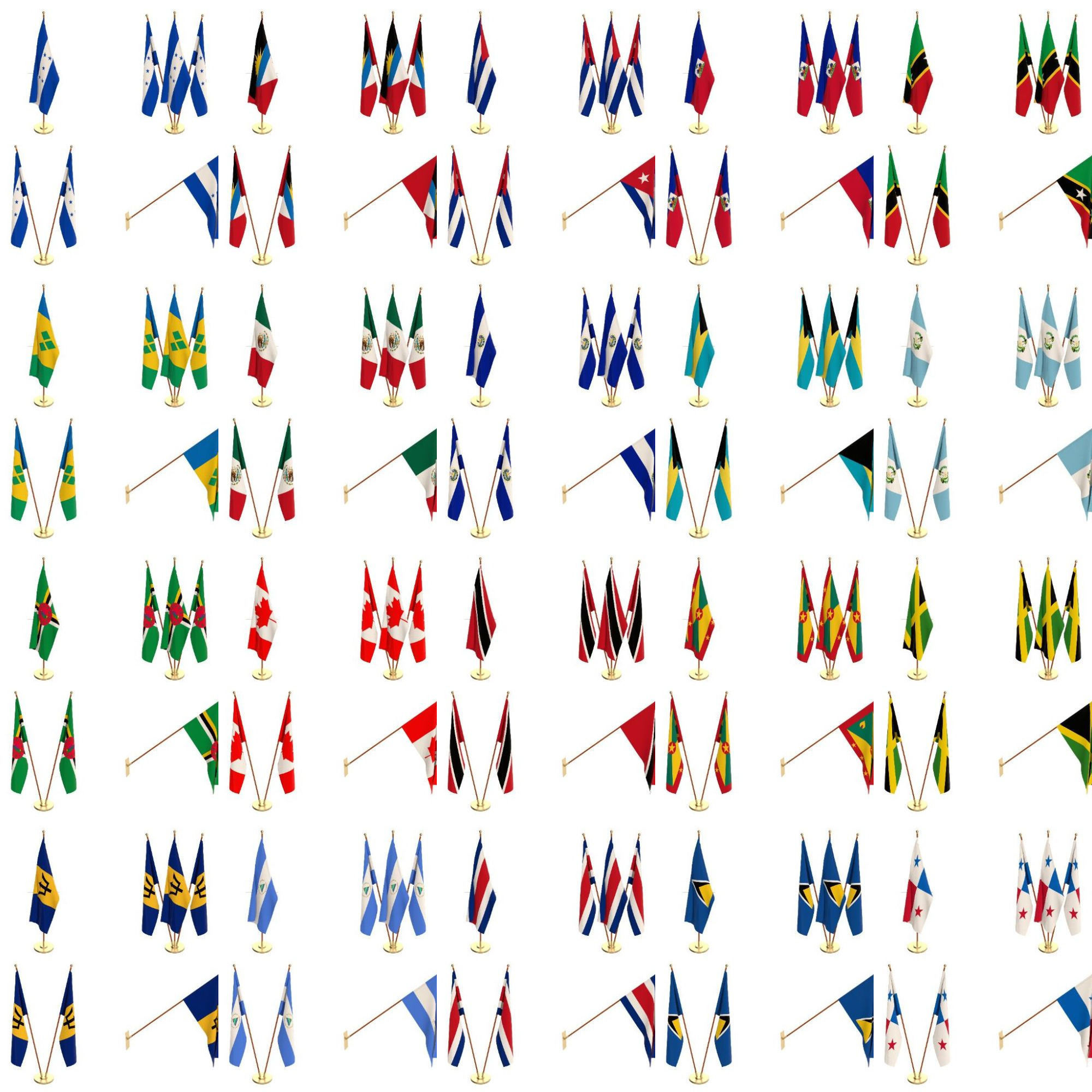 All North American Flag Packs 3D model_1