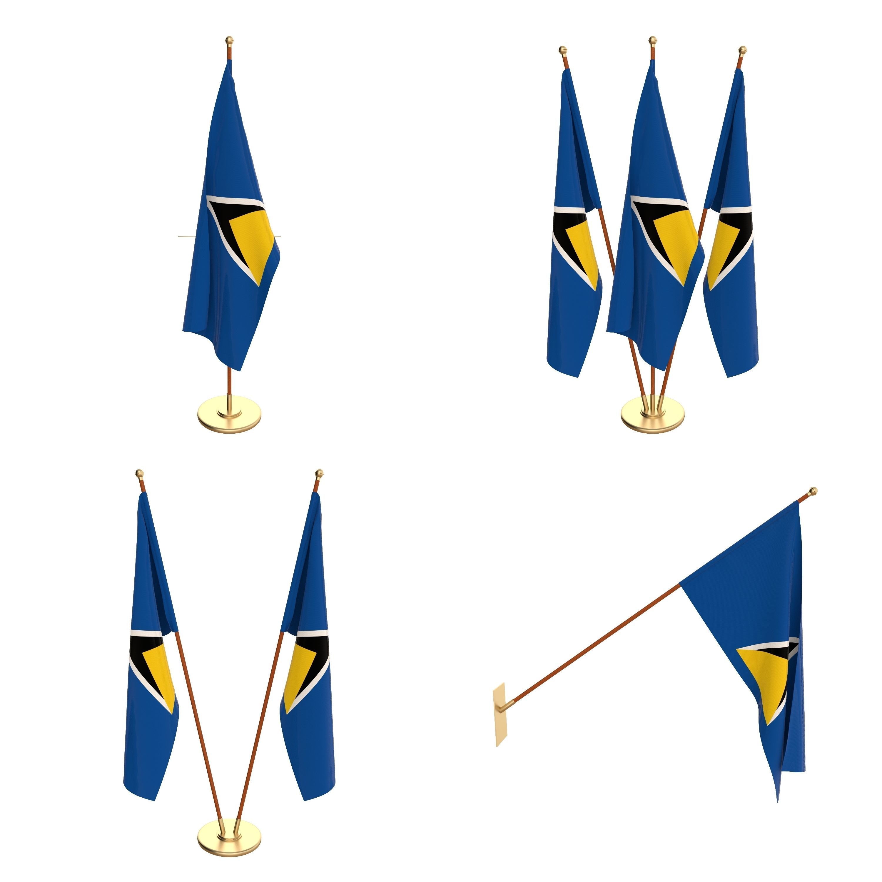 All North American Flag Packs 3D model_21