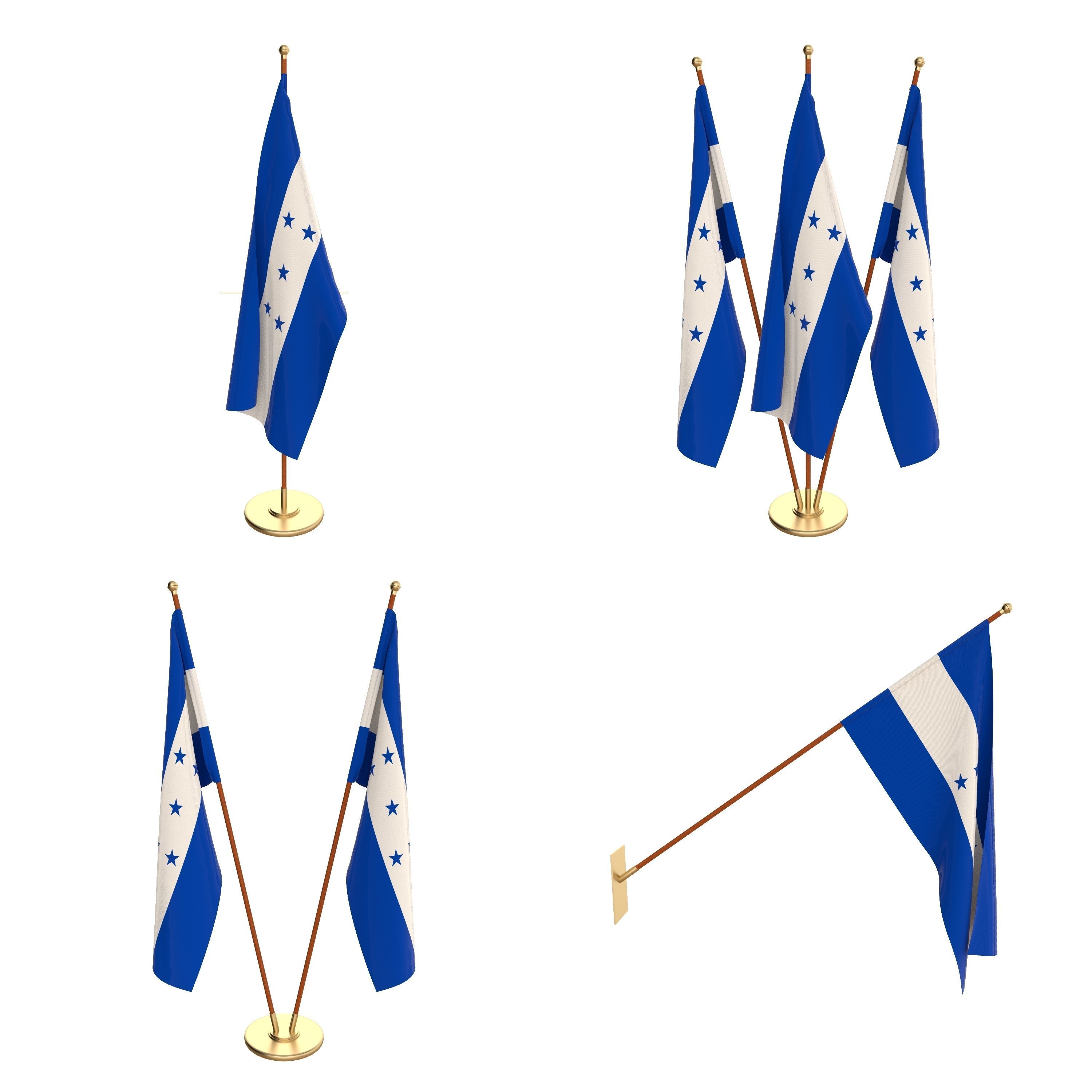 All North American Flag Packs 3D model_2