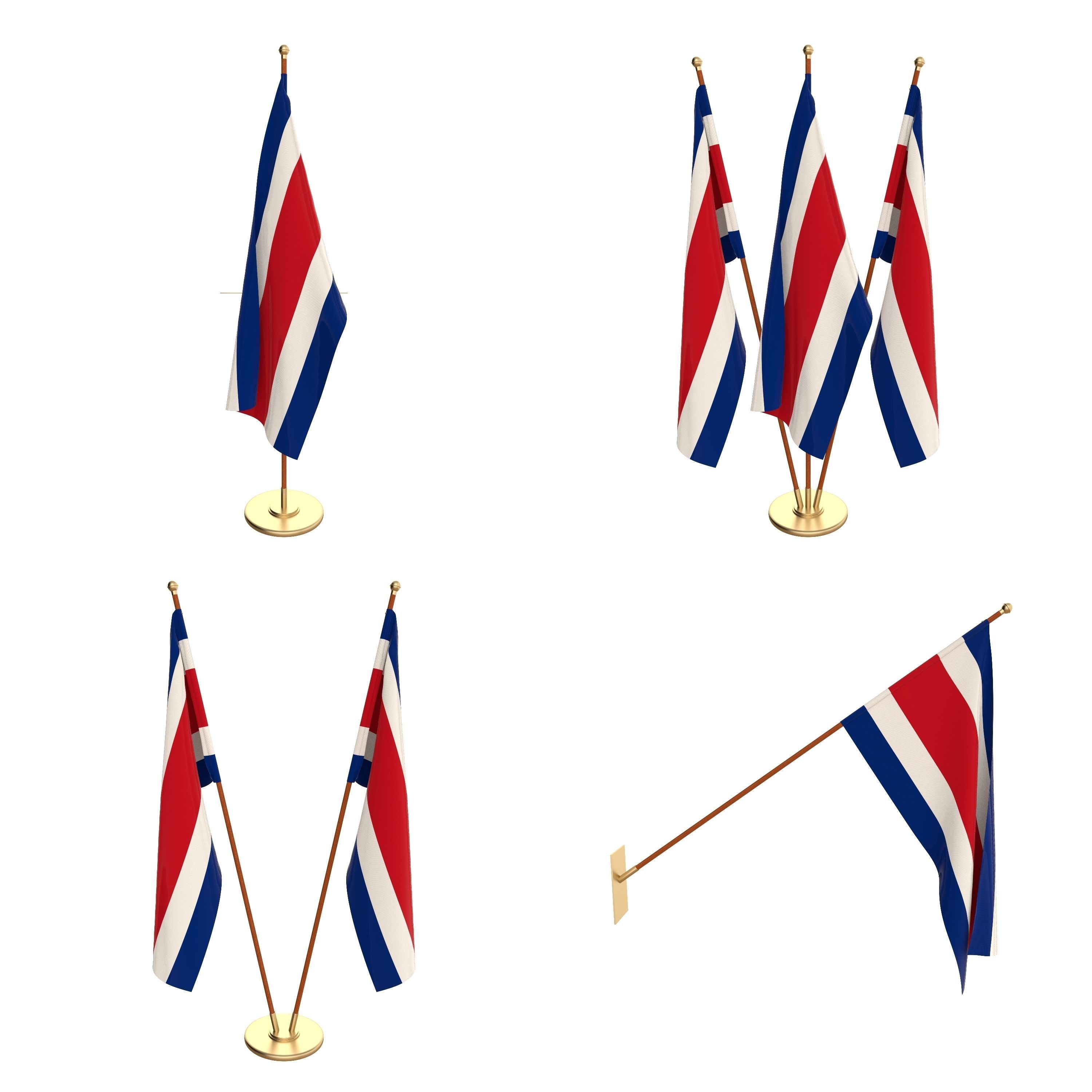 All North American Flag Packs 3D model_6
