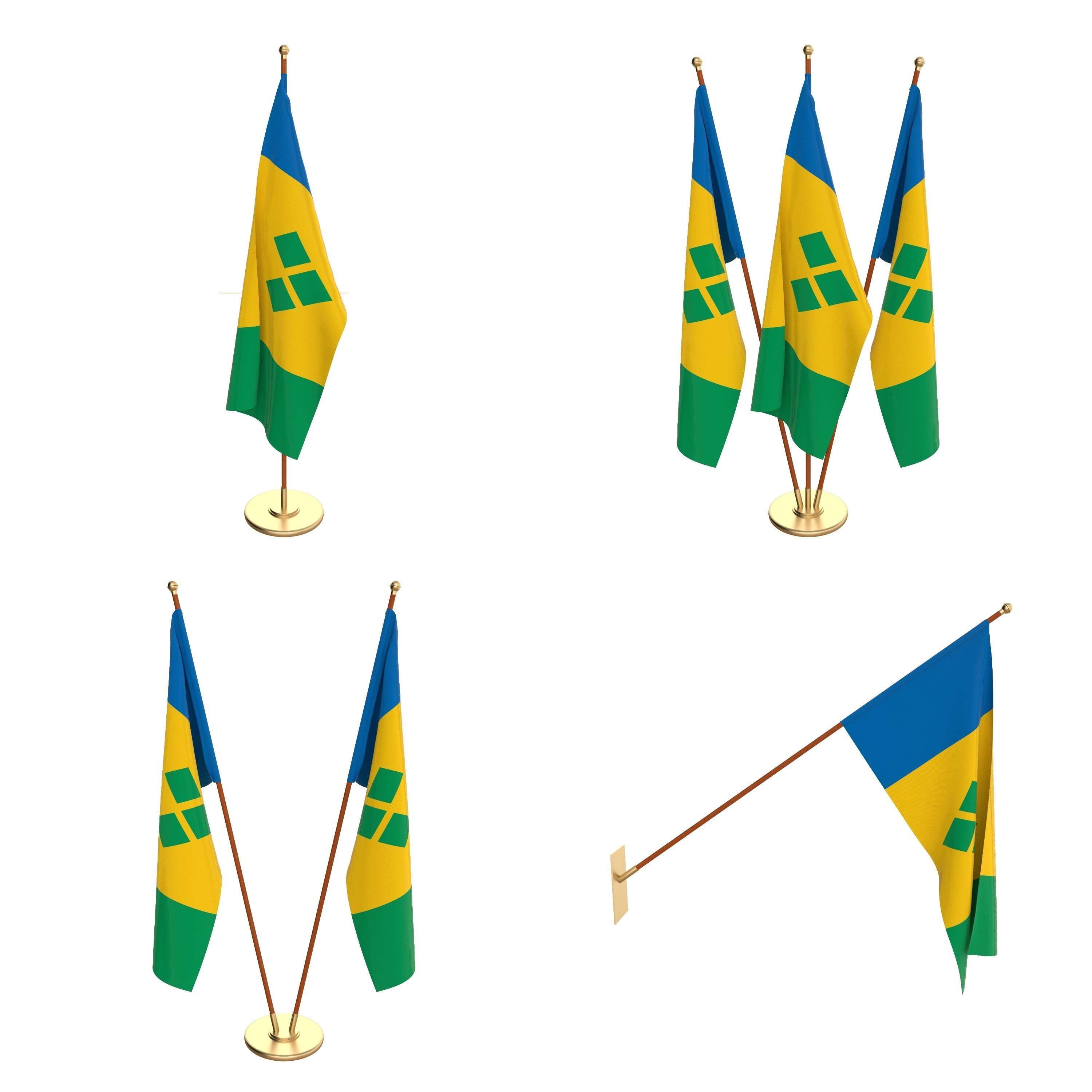 All North American Flag Packs 3D model_17