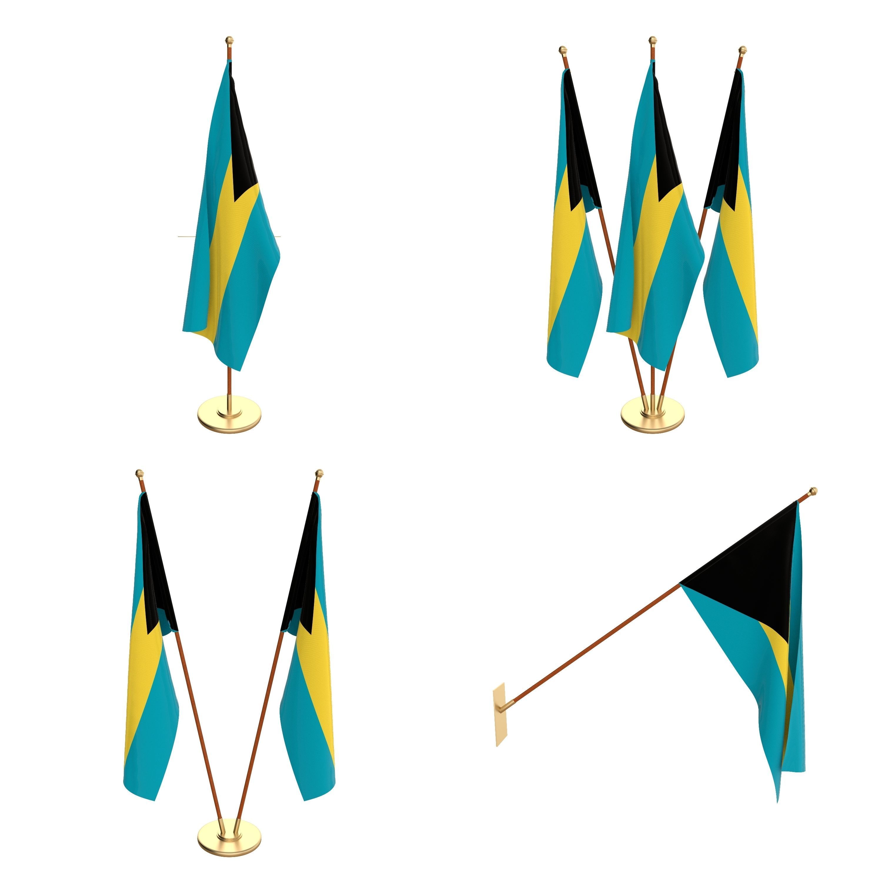All North American Flag Packs 3D model_12