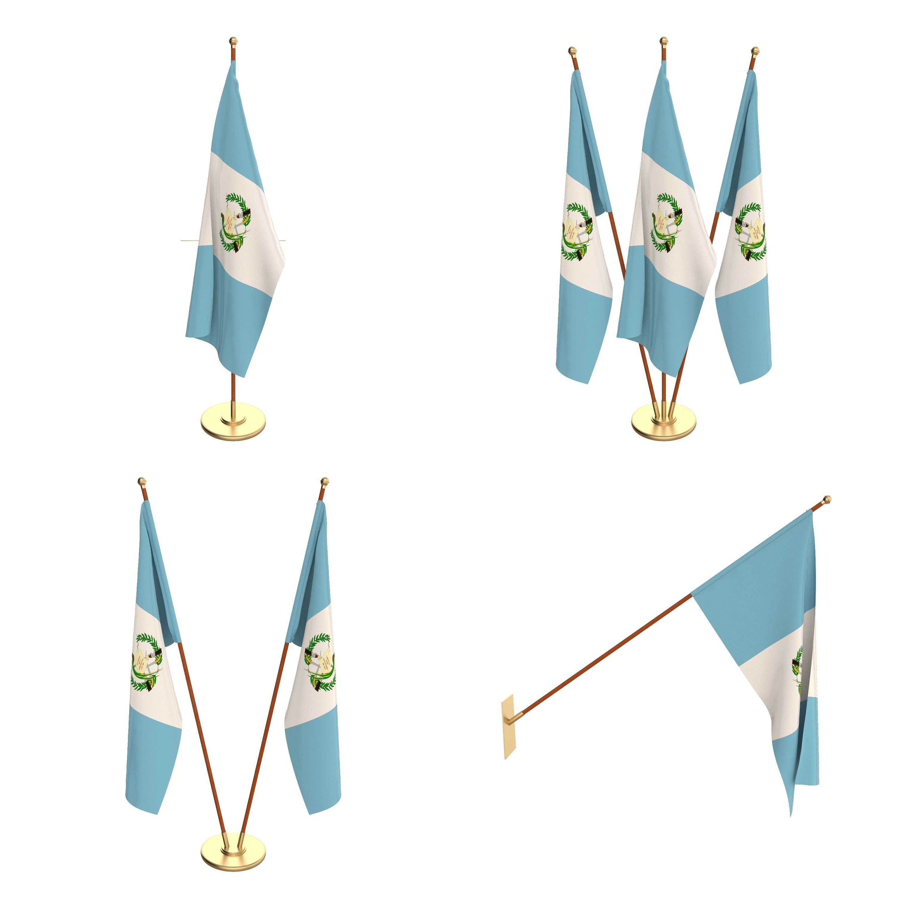 All North American Flag Packs 3D model_3