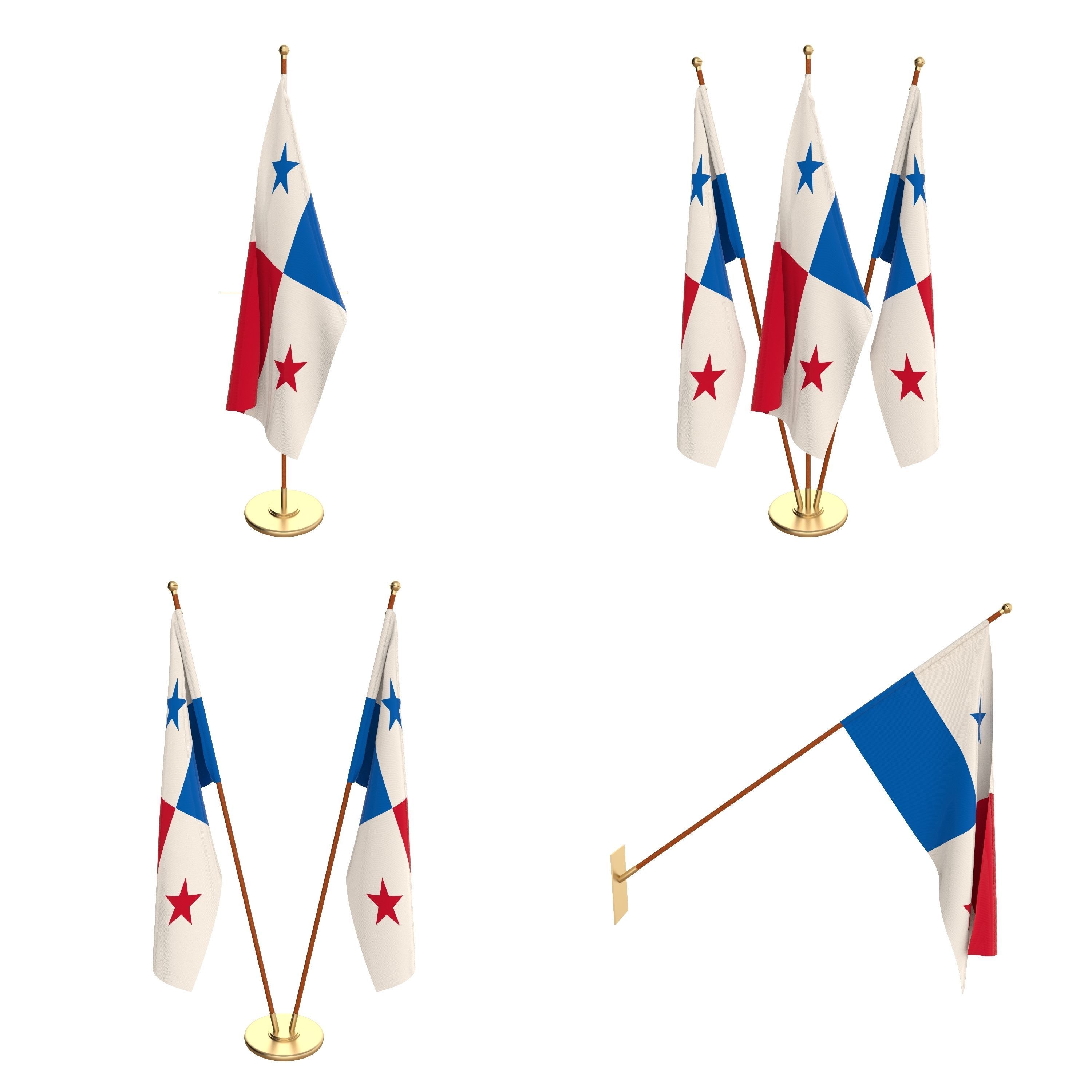 All North American Flag Packs 3D model_8
