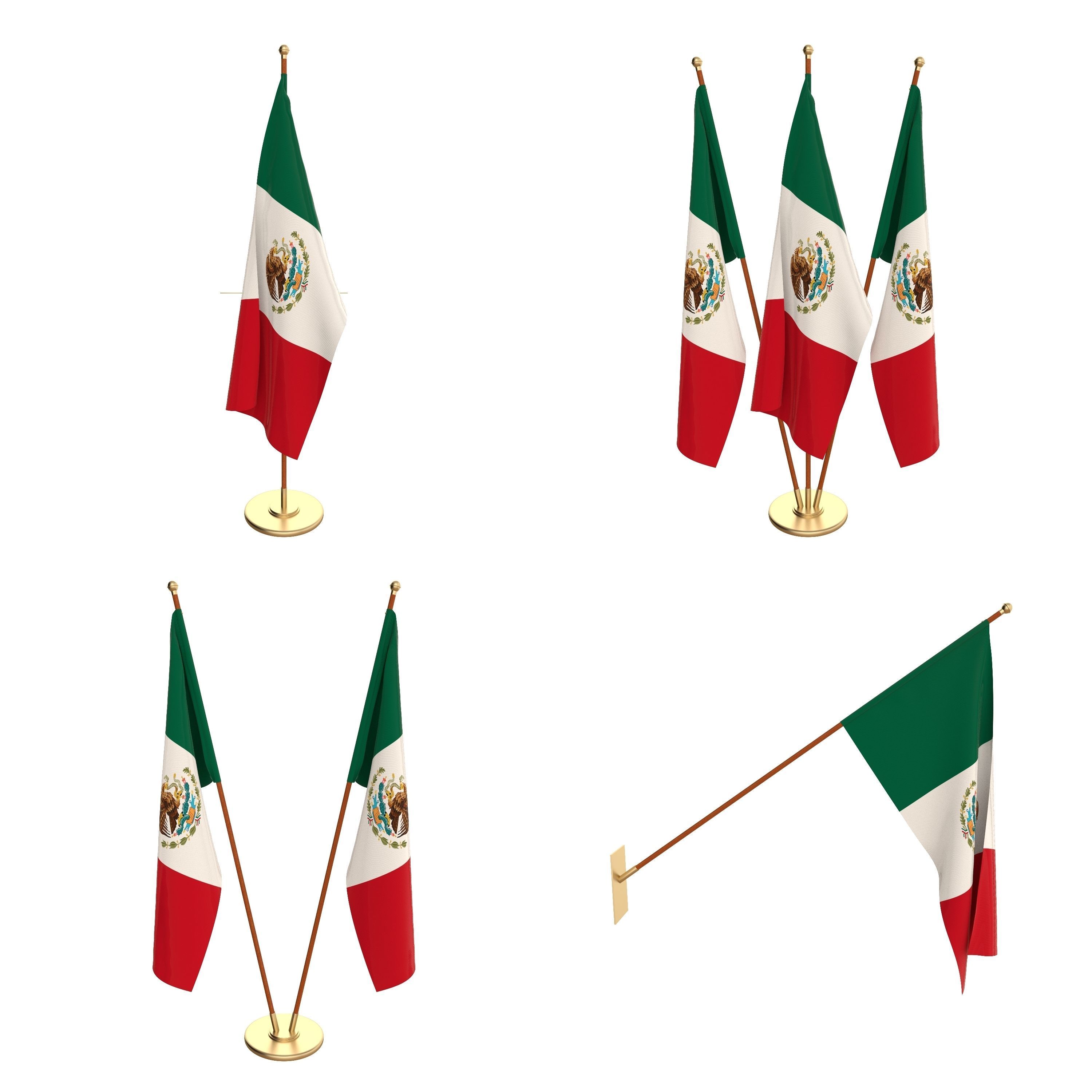 All North American Flag Packs 3D model_9