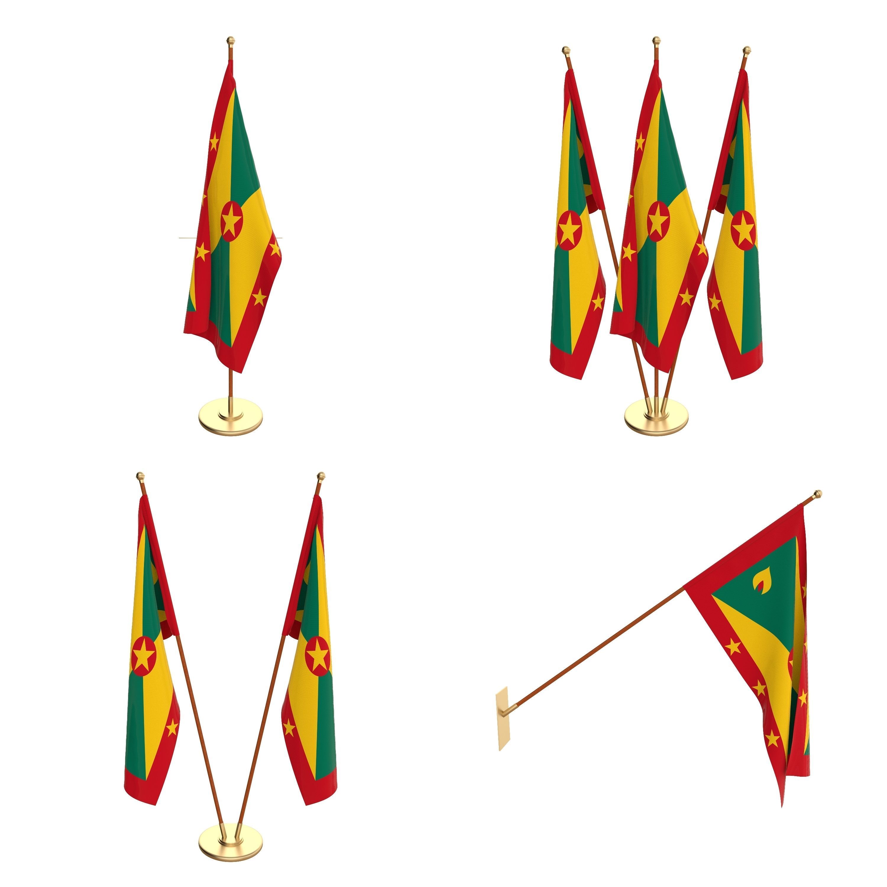 All North American Flag Packs 3D model_4