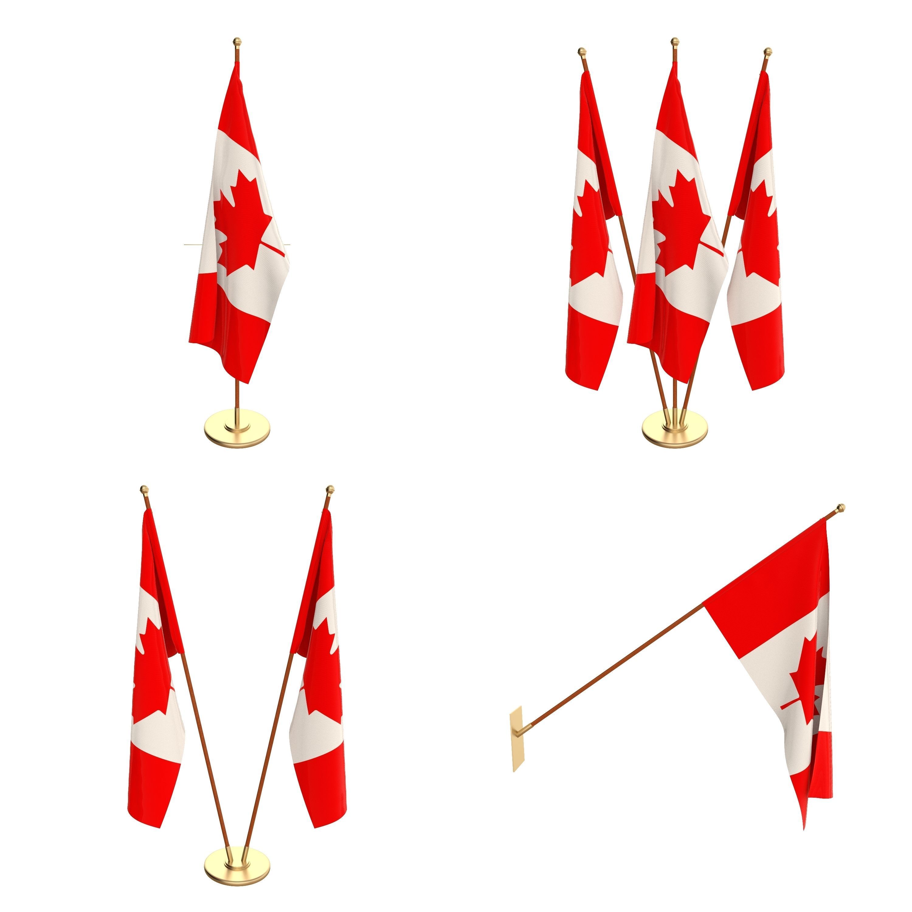 All North American Flag Packs 3D model_13