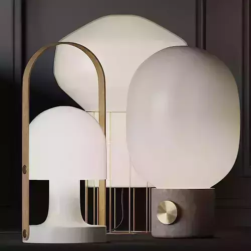 JWDA Concrete FollowMe Rechargeable and Aerostat Table Lamps 3D model
