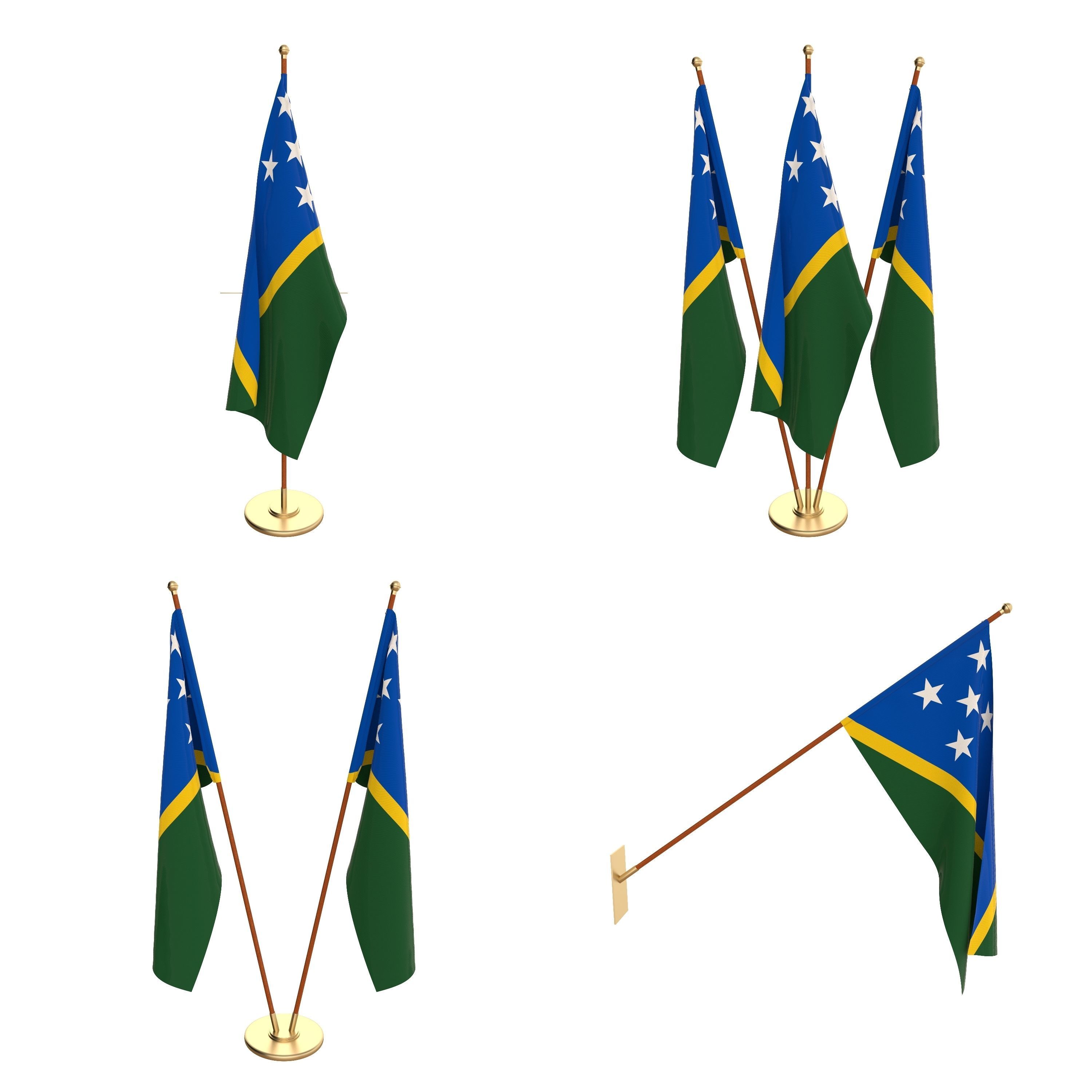 All Oceanian Flag Packs 3D model_11