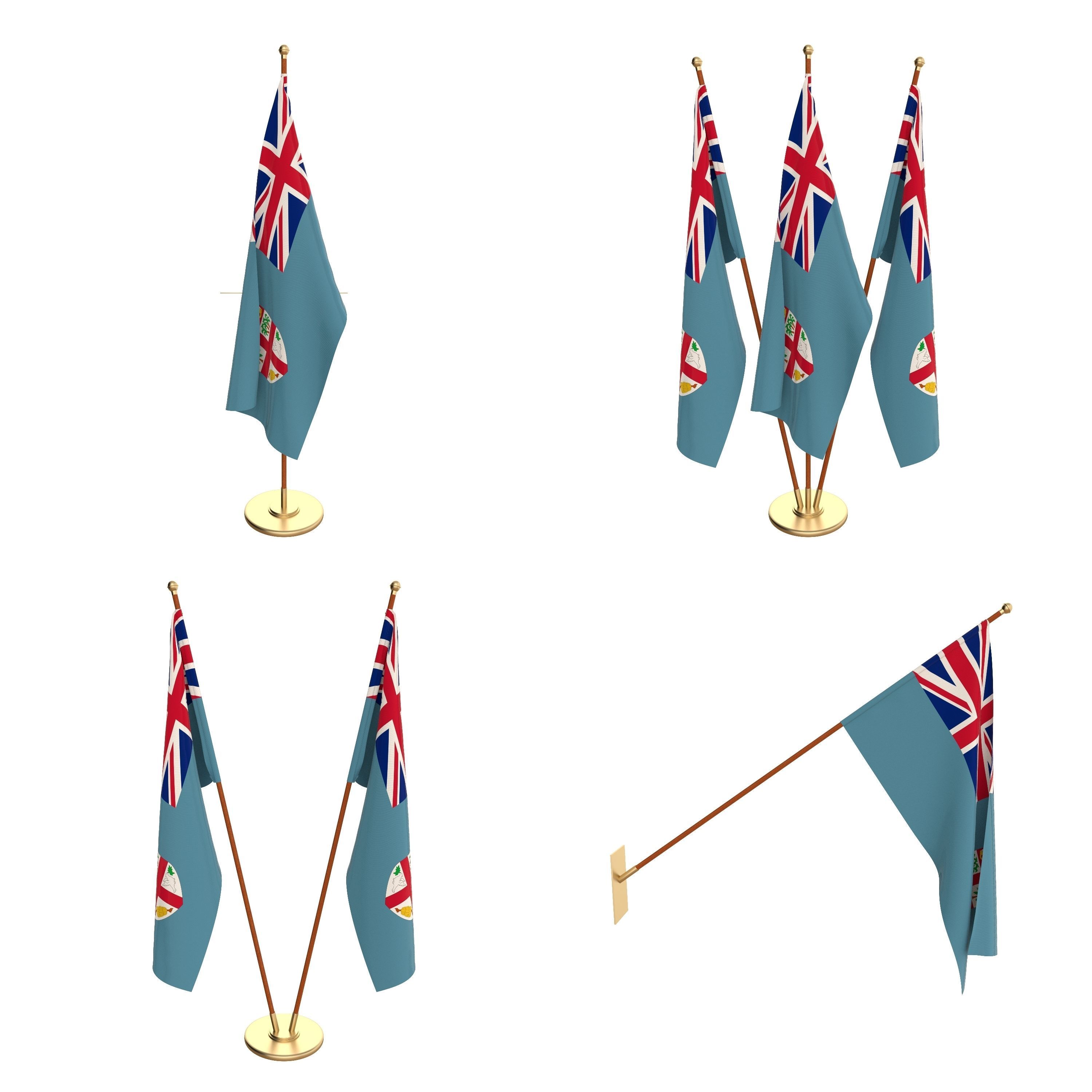 All Oceanian Flag Packs 3D model_2