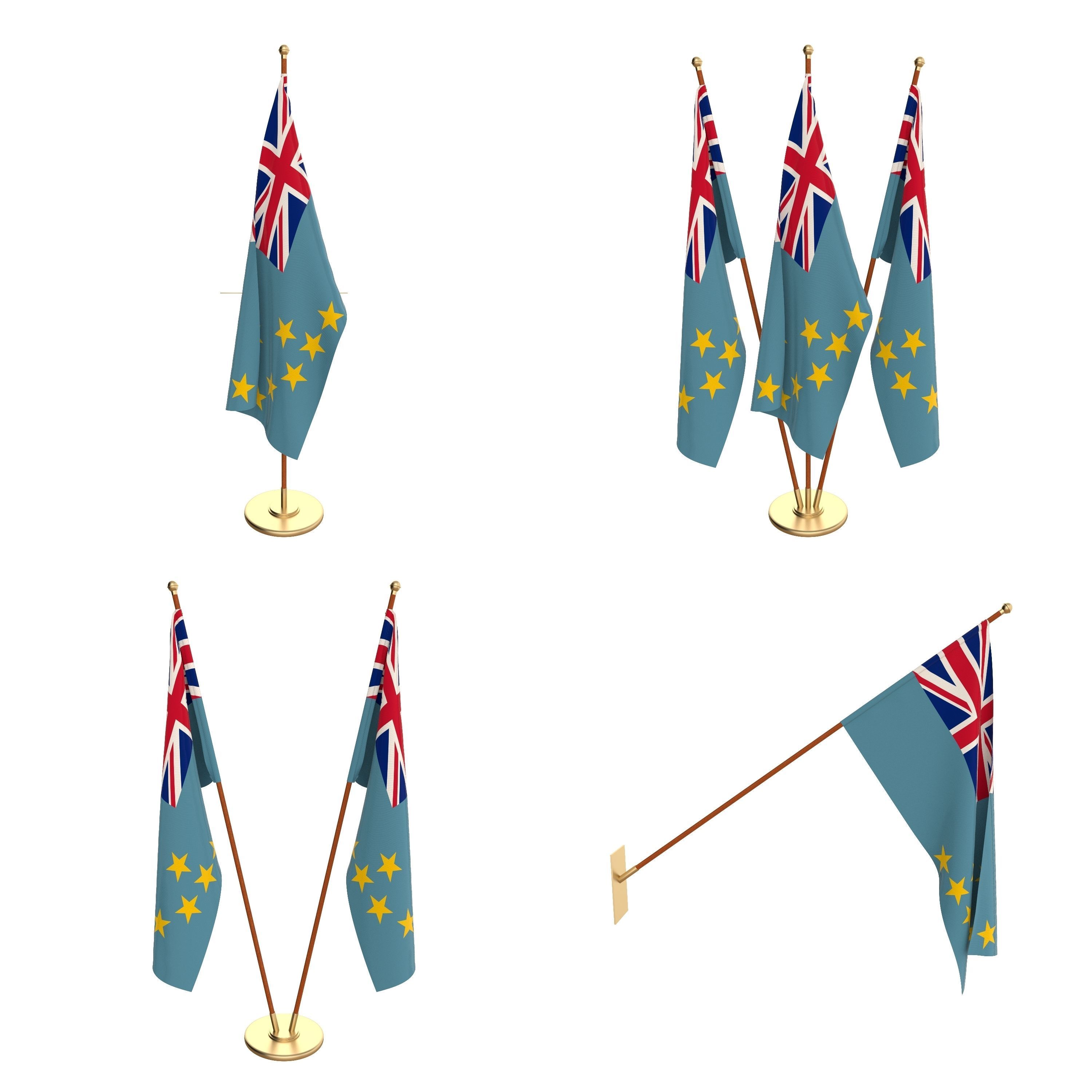 All Oceanian Flag Packs 3D model_9