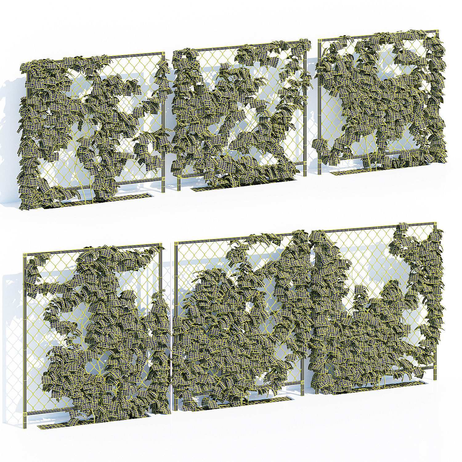 Ivy wall three 3D model_7