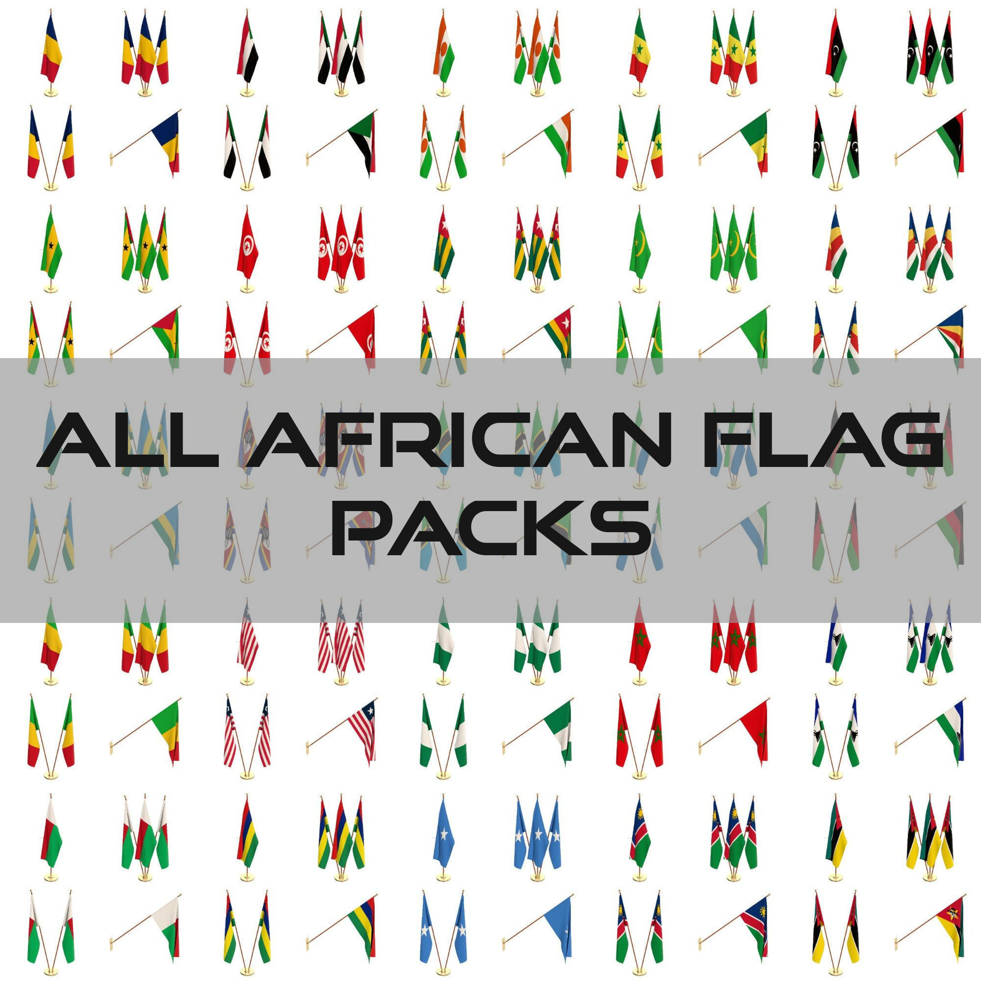 All World Countries Flag Pack 3D model_11