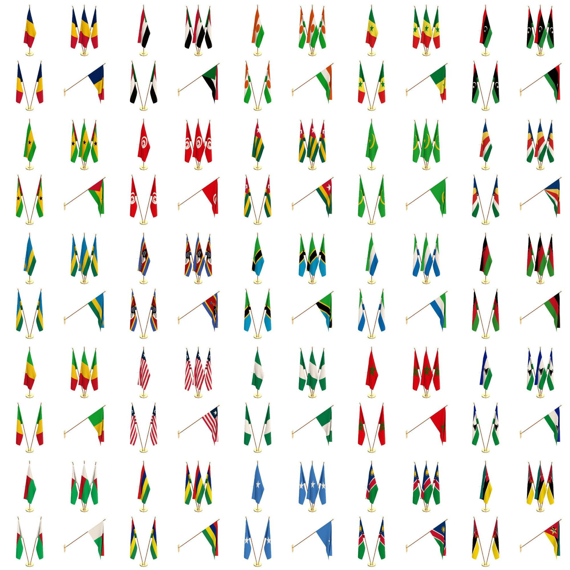 All World Countries Flag Pack 3D model_4