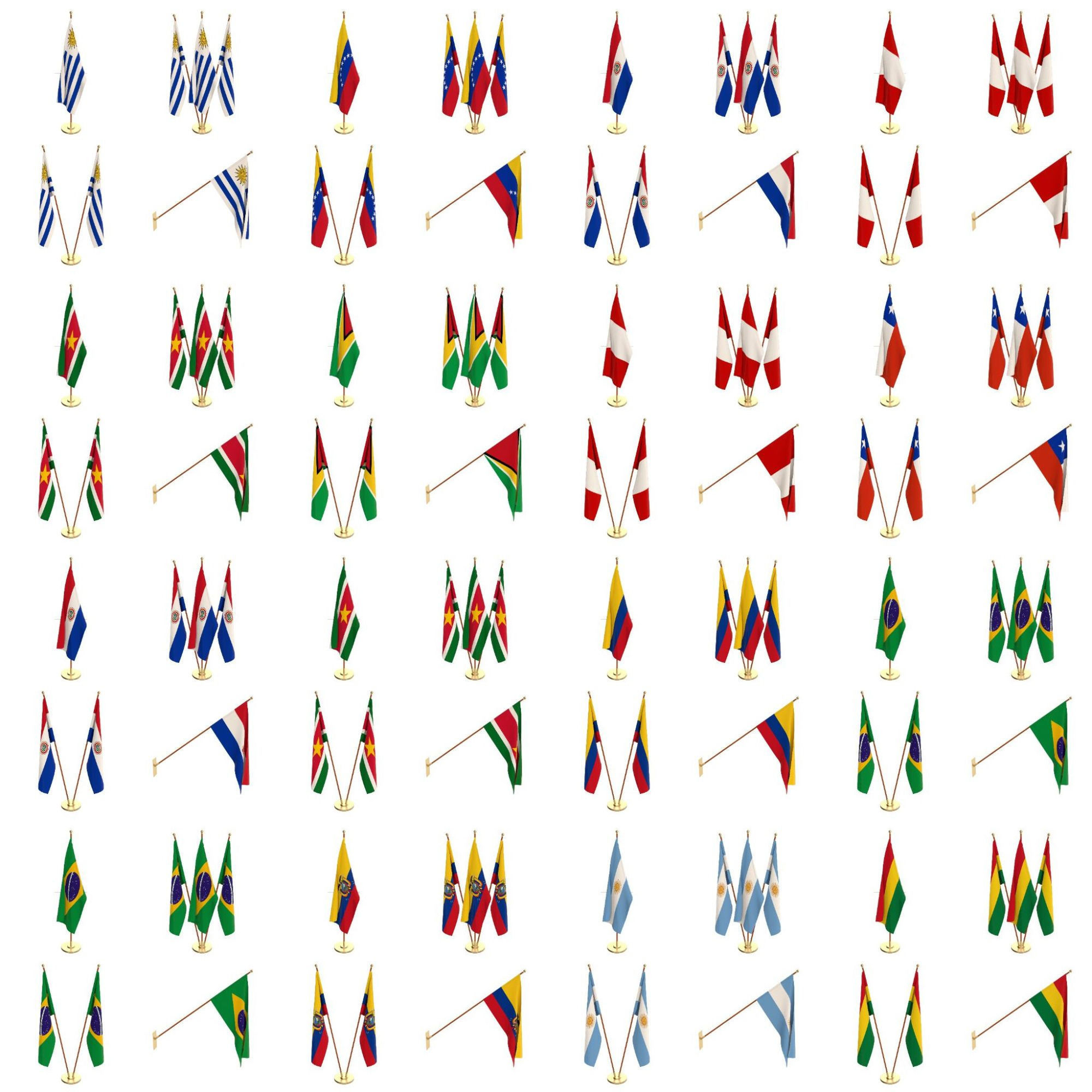 All World Countries Flag Pack 3D model_9