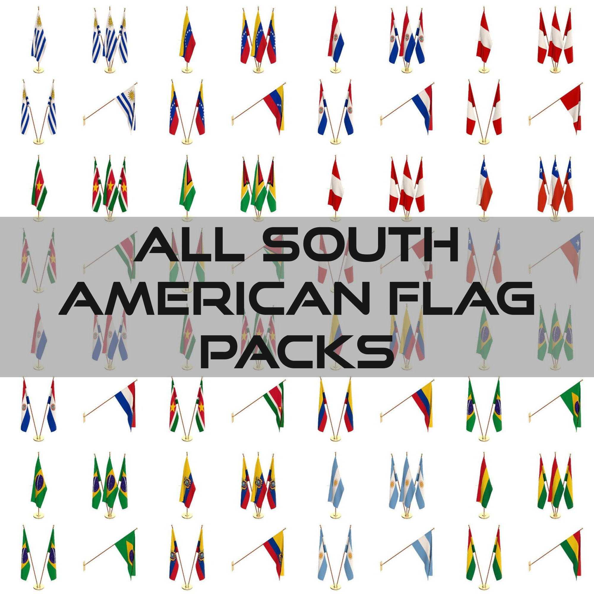 All World Countries Flag Pack 3D model_15