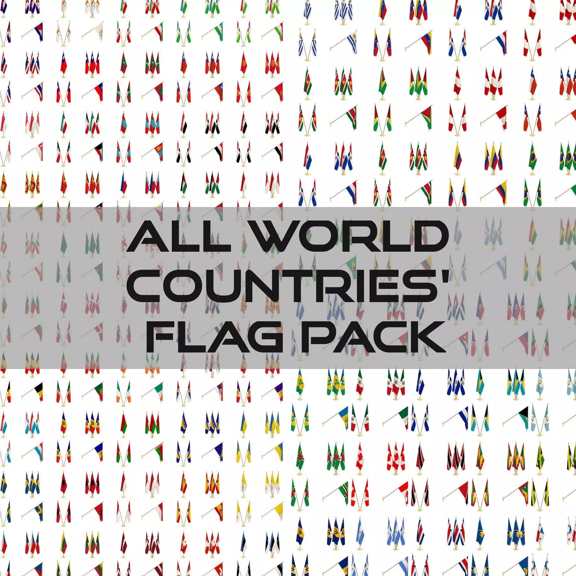 All World Countries Flag Pack 3D model_0