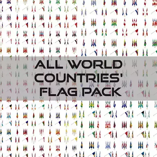All World Countries Flag Pack 3D model