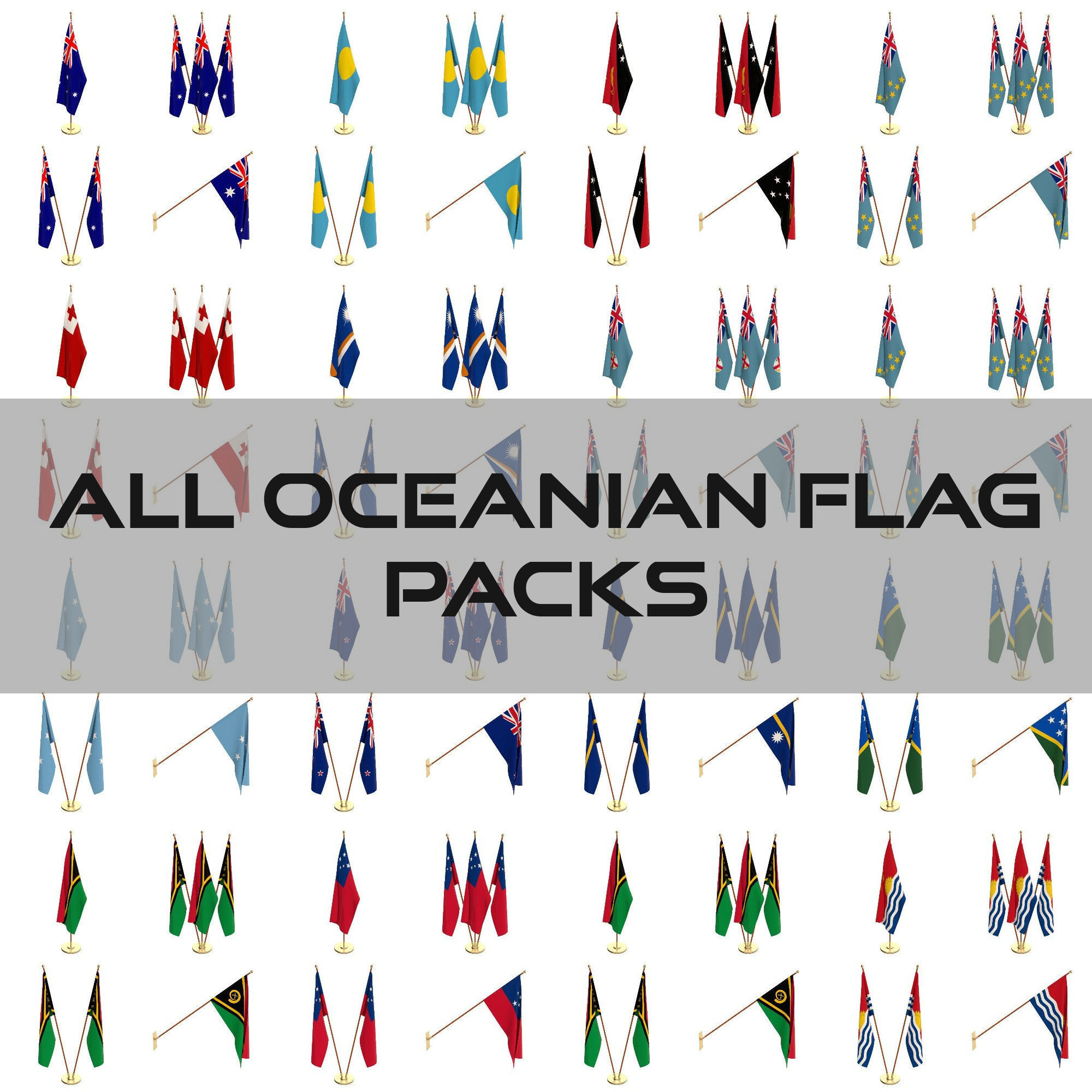 All World Countries Flag Pack 3D model_14