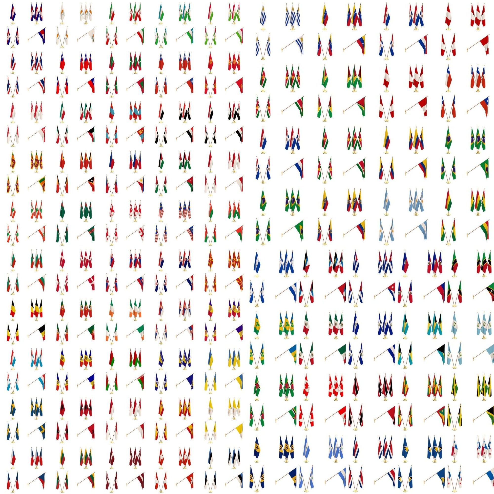 All World Countries Flag Pack 3D model_1