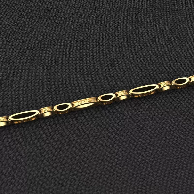 Chain1 gold plated bracelet 3D print model_0