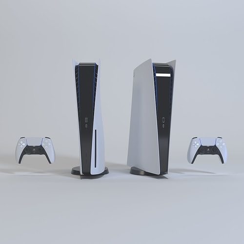 Playstation 5 PS5 standard and digital edition with DualSense 3D model