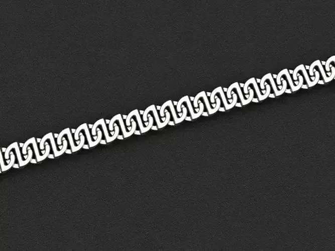 Chain2 silver bracelet with pattern