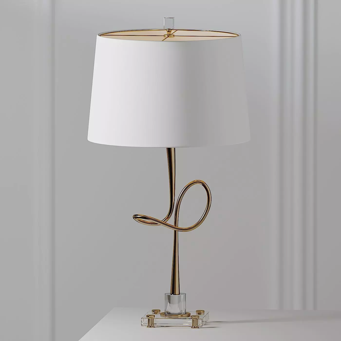 Hensley Gold Clear Table Lamp 3D model_0