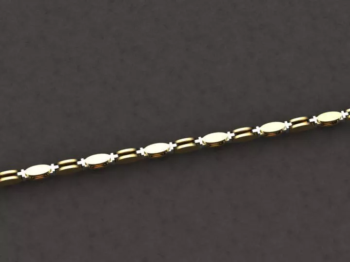 Chain5 gold chain bracelet 3D print model_0