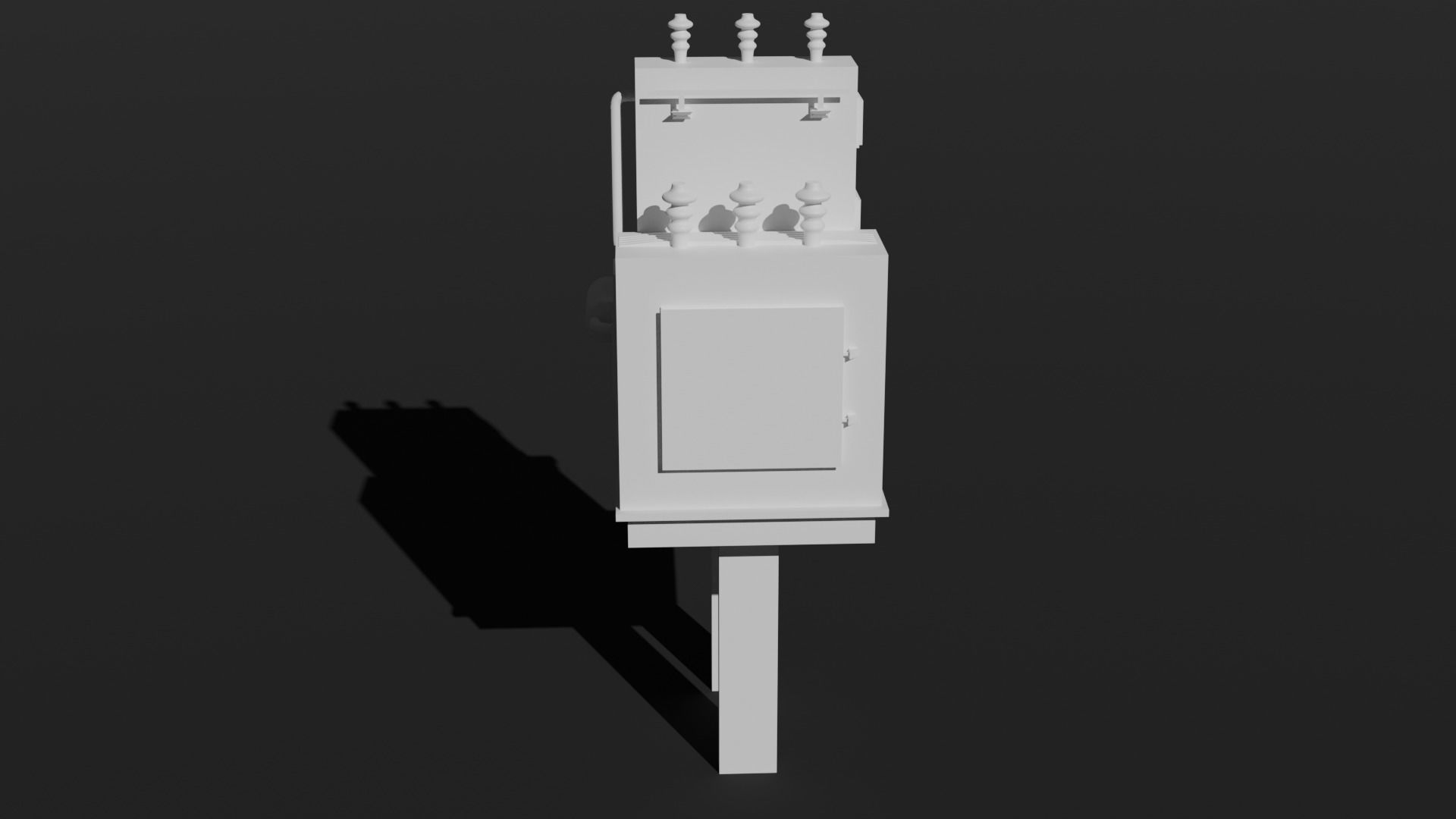 Soviet type electrical power distribution transformer Low-poly 3D model_4