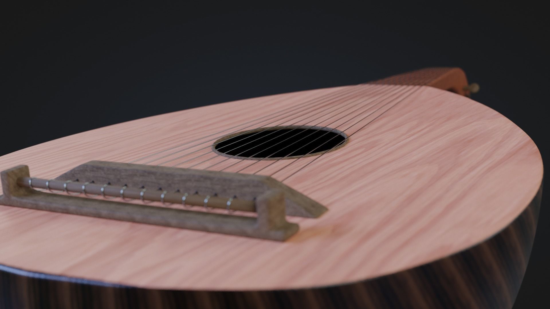 Lute Instrument 3D model_2