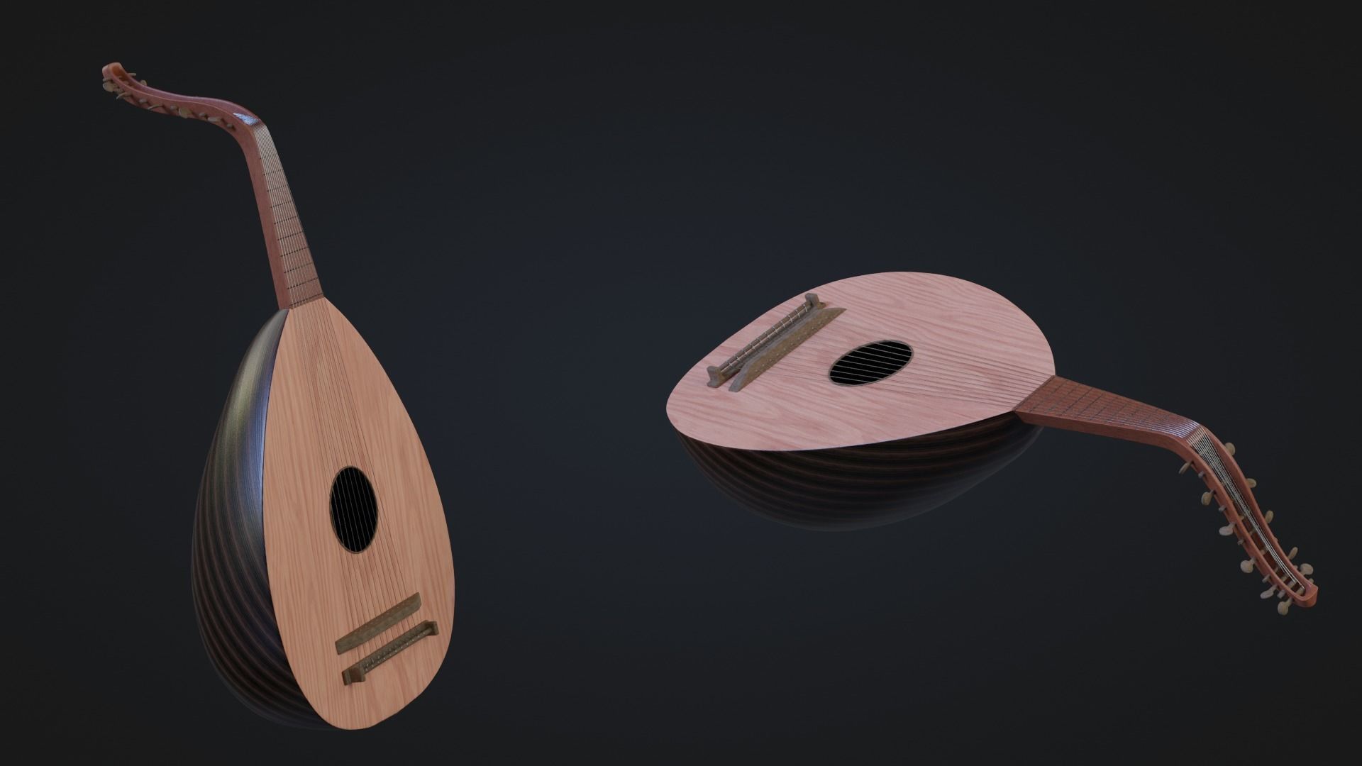 Lute Instrument 3D model_1