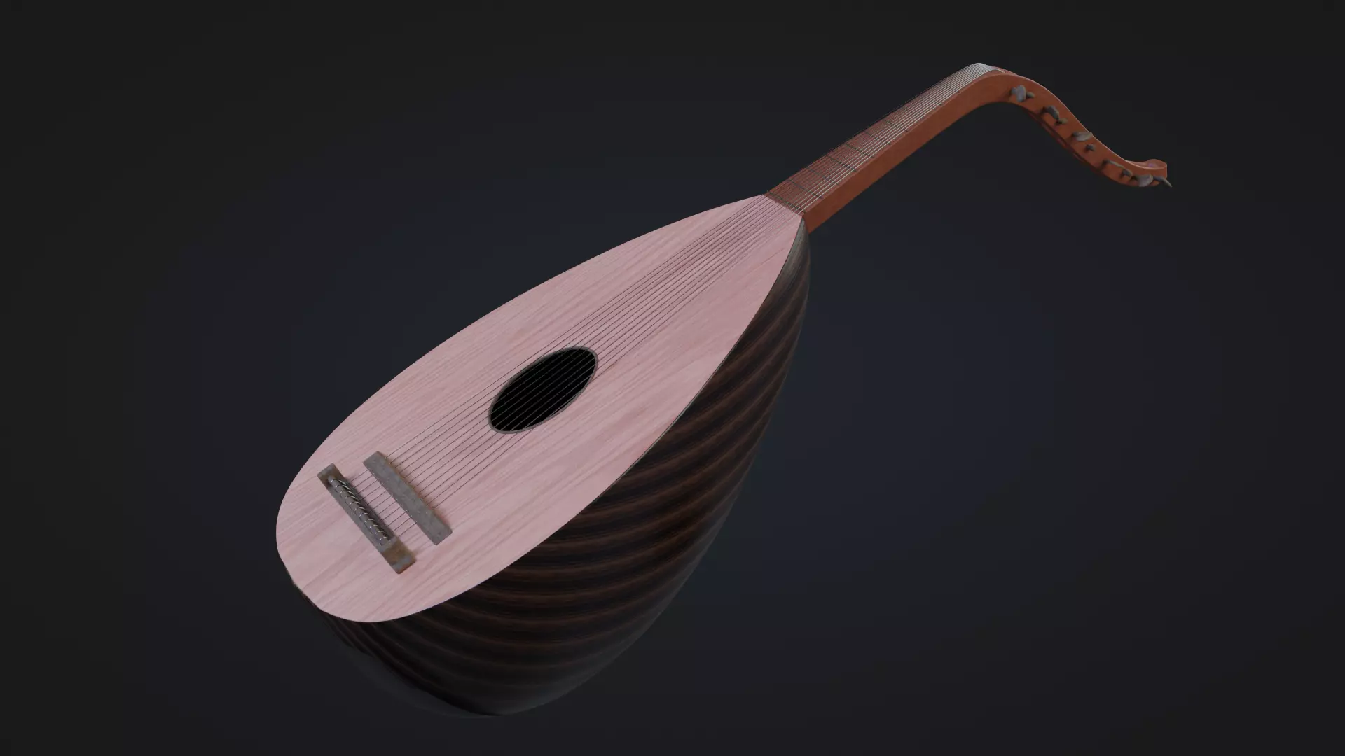 Lute Instrument 3D model_0