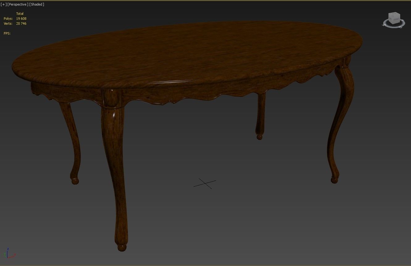 Classic wood table 1800 3D model_18