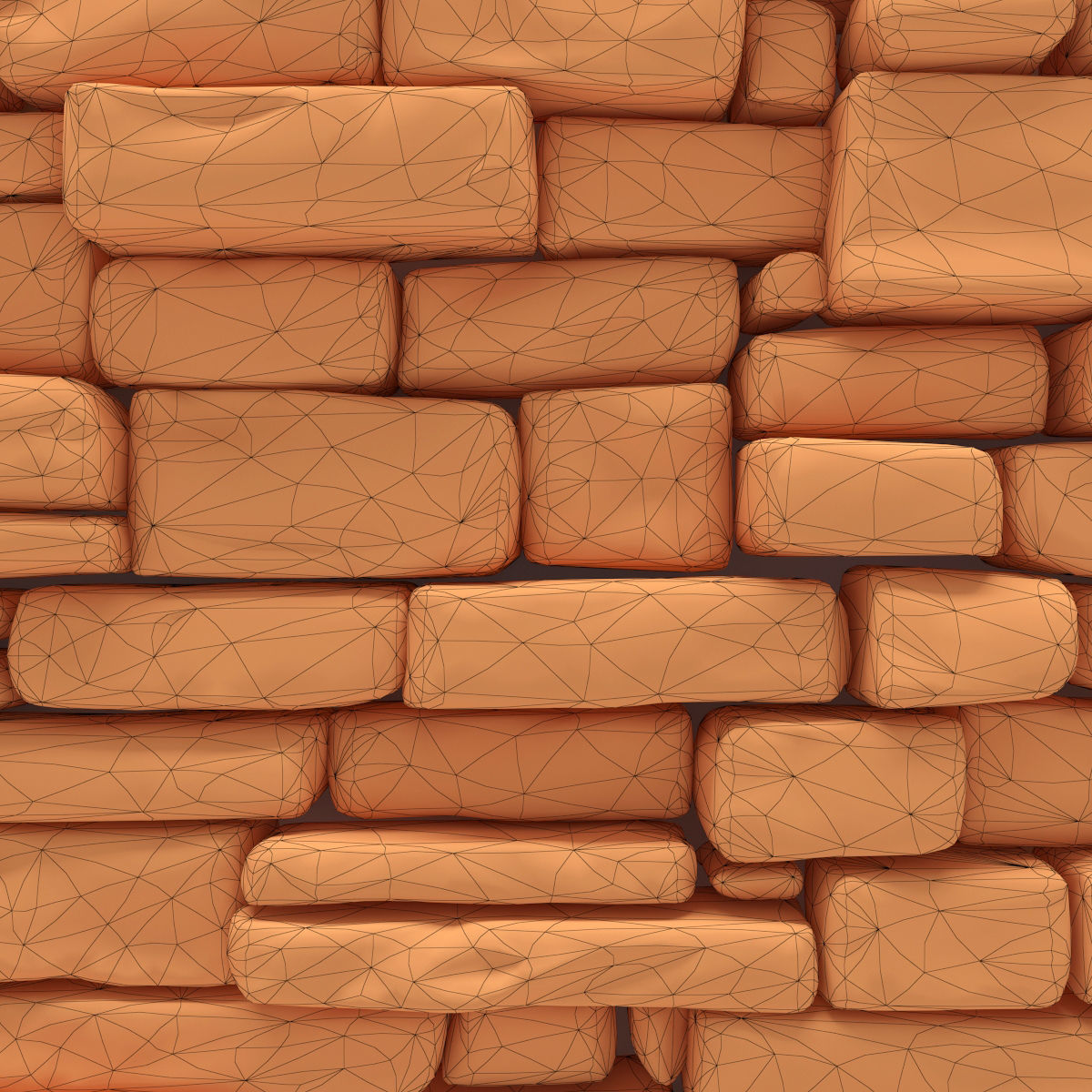 Stone rock  brick wall 3D model_11
