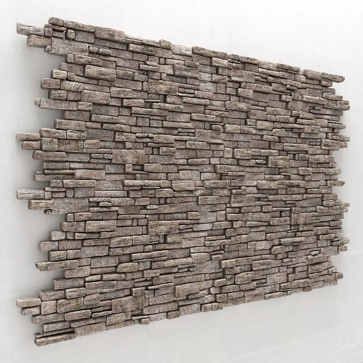 Stone rock  brick wall 3D model_1