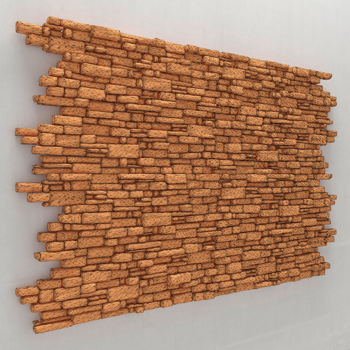 Stone rock  brick wall 3D model_10