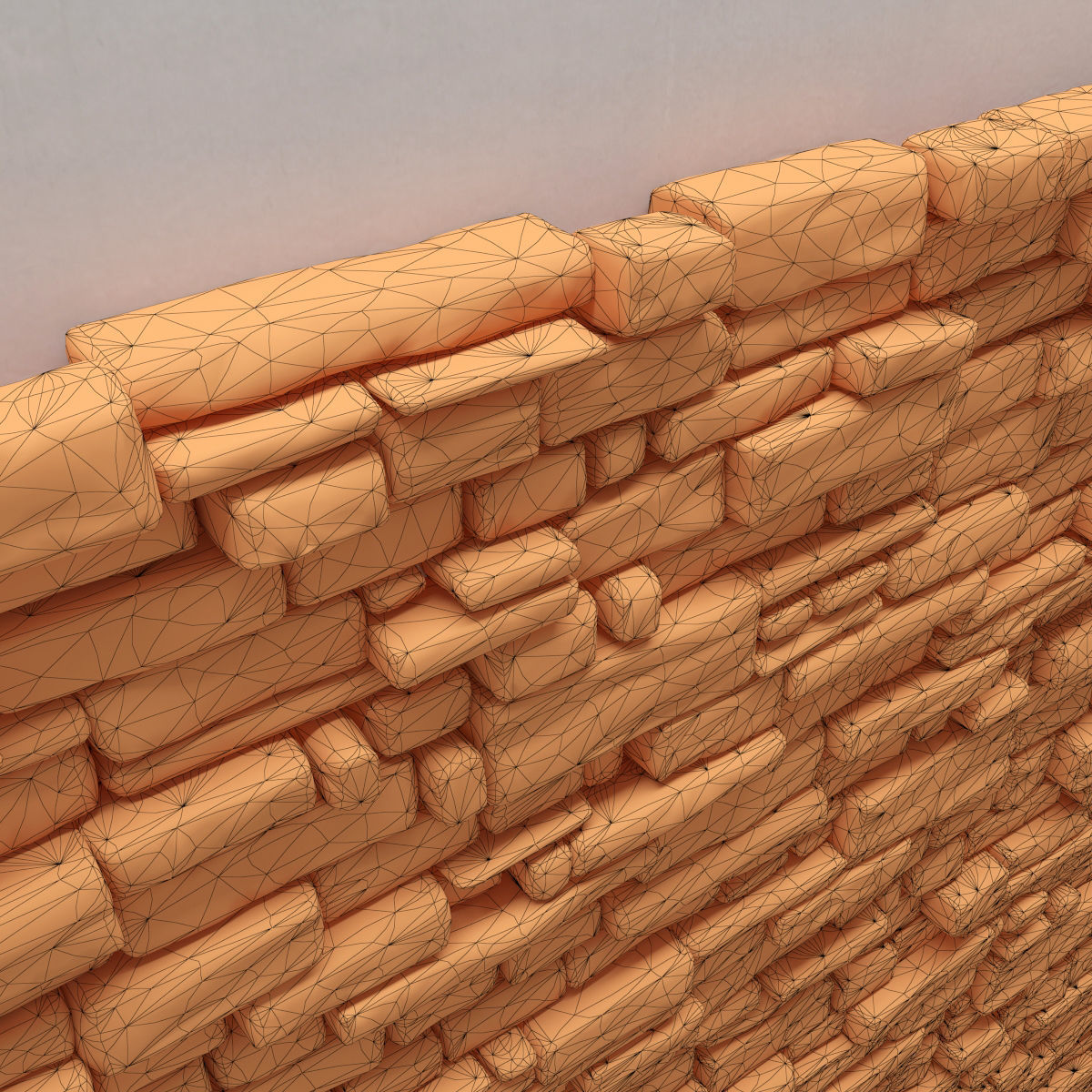 Stone rock  brick wall 3D model_12