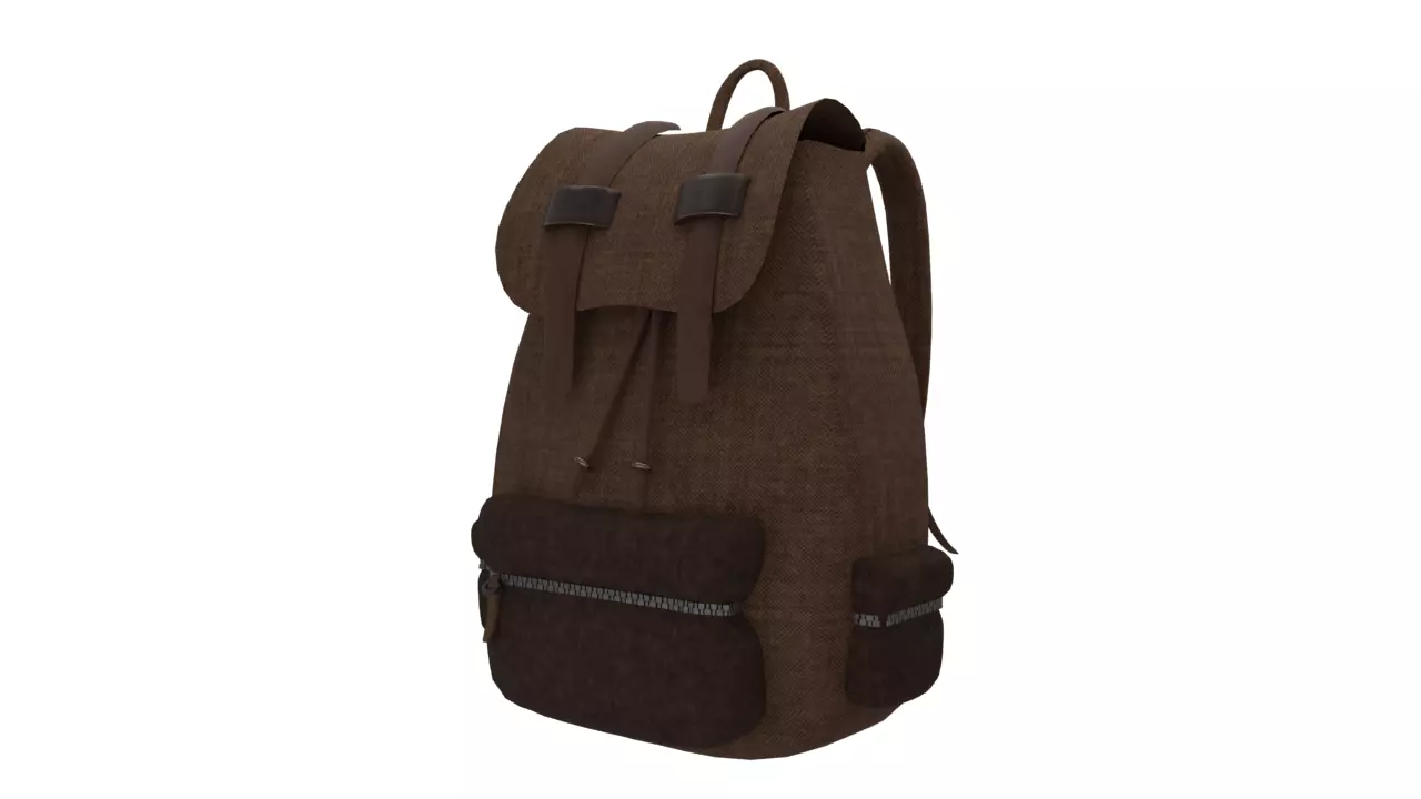 3d model of a backpack Free low-poly 3D model_0