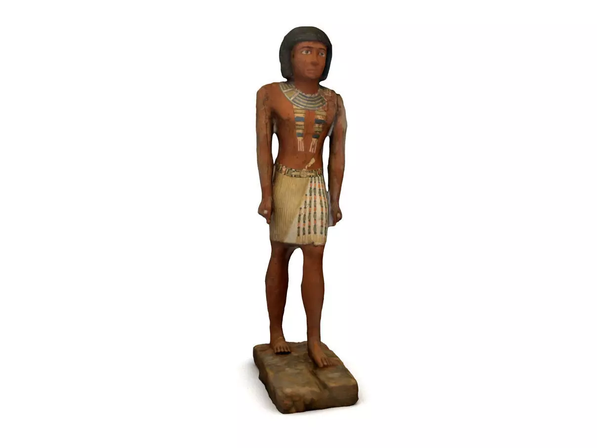 Egyptian Wooden Statue of Metjetji 3D model_0