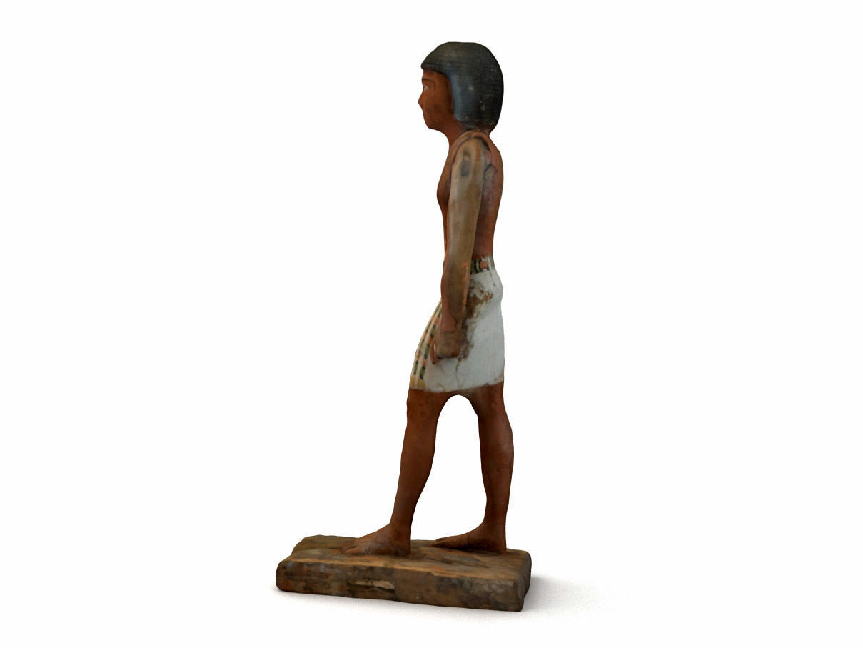 Egyptian Wooden Statue of Metjetji 3D model_4