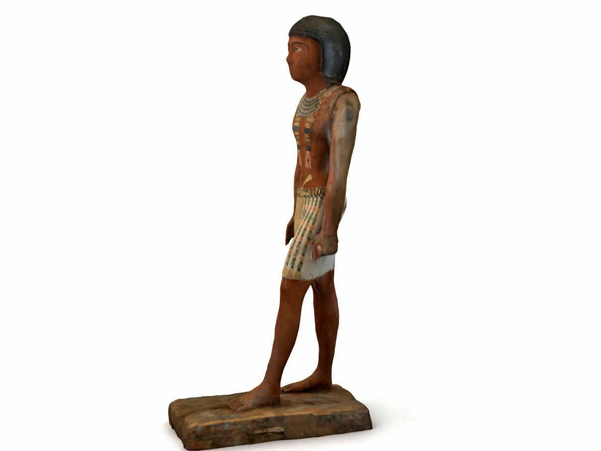 Egyptian Wooden Statue of Metjetji 3D model_3
