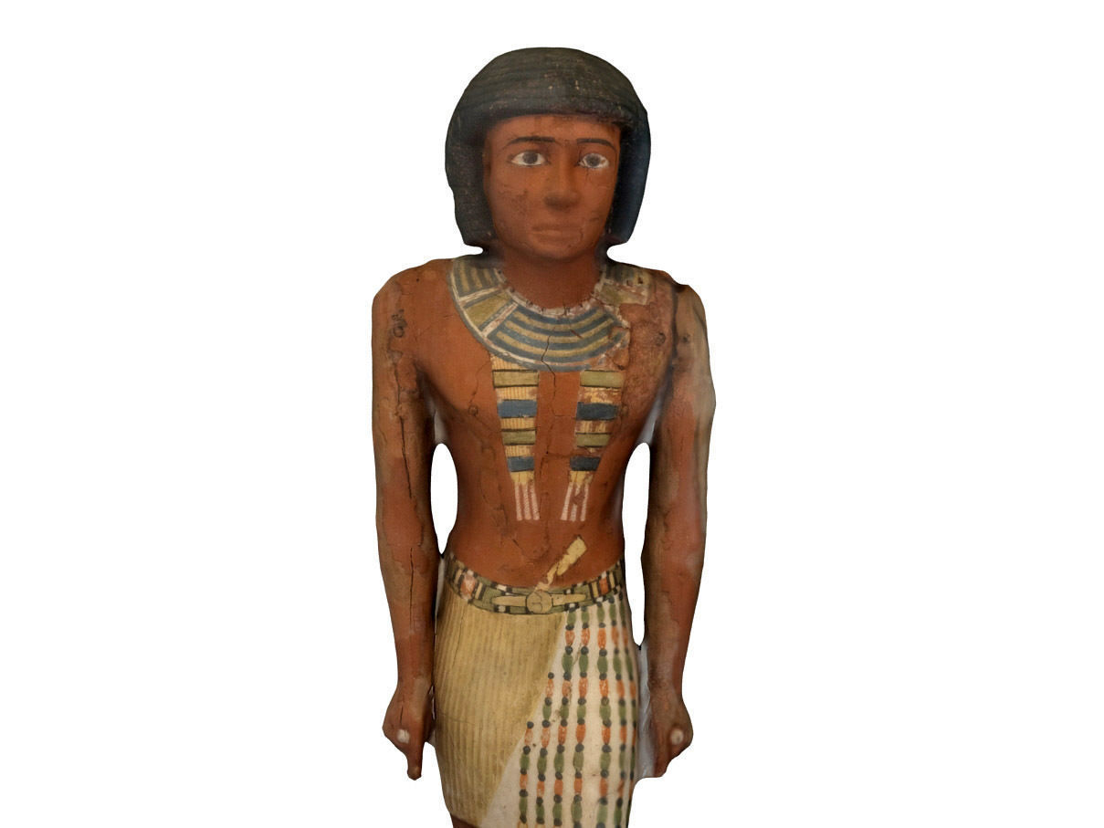 Egyptian Wooden Statue of Metjetji 3D model_1
