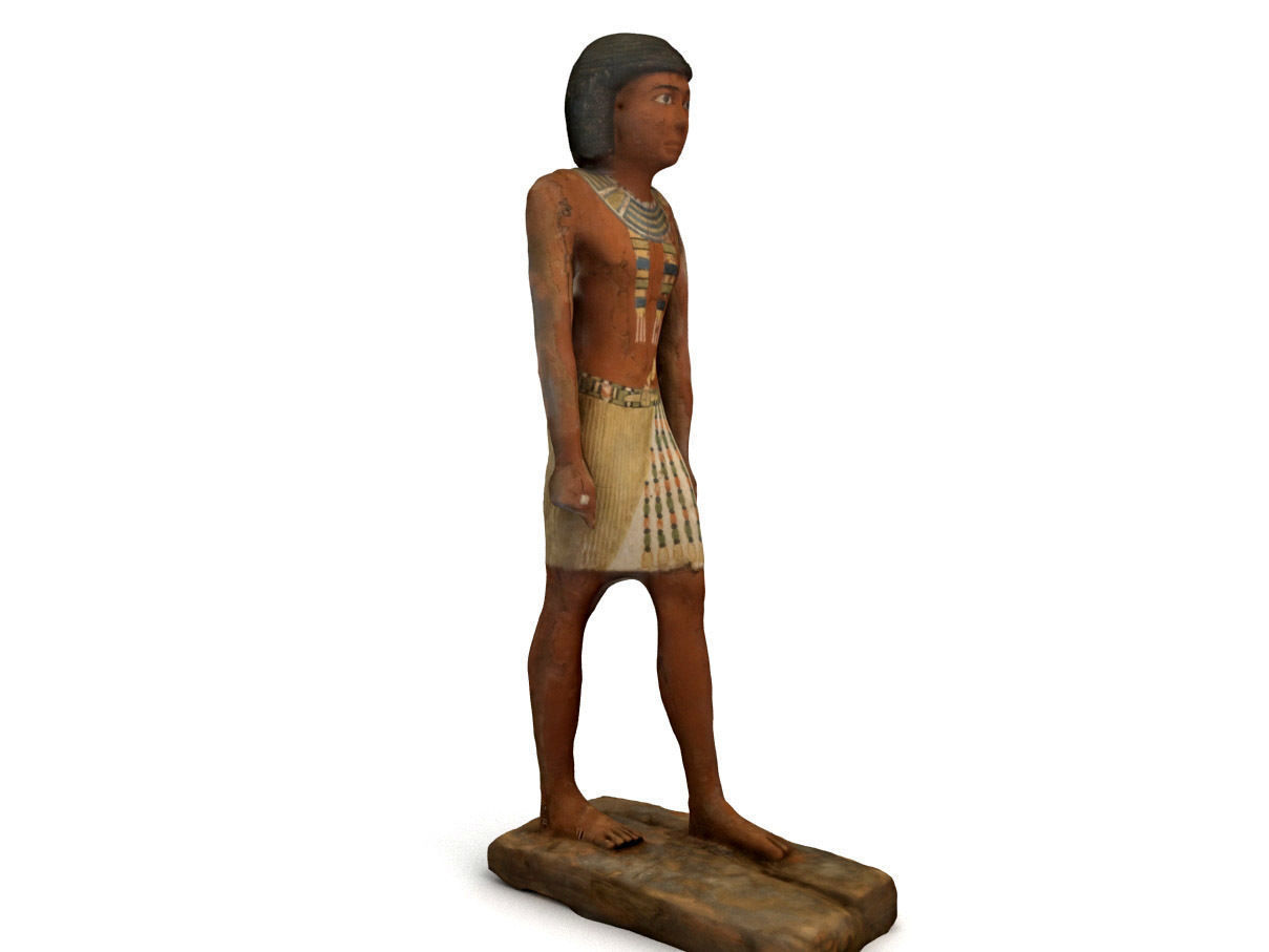 Egyptian Wooden Statue of Metjetji 3D model_7