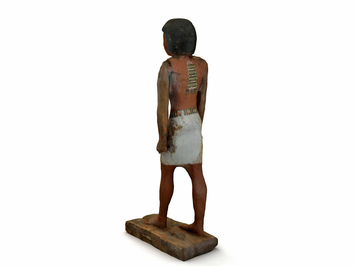 Egyptian Wooden Statue of Metjetji 3D model_5