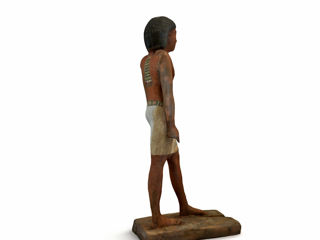 Egyptian Wooden Statue of Metjetji 3D model_6