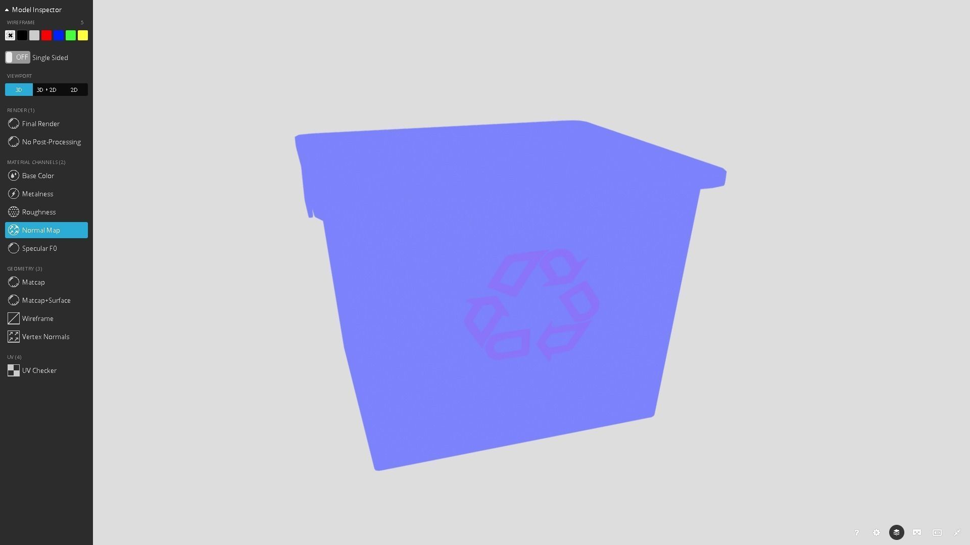Recycle Box Low-poly 3D model_9