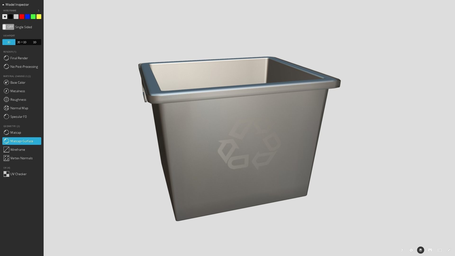 Recycle Box Low-poly 3D model_8
