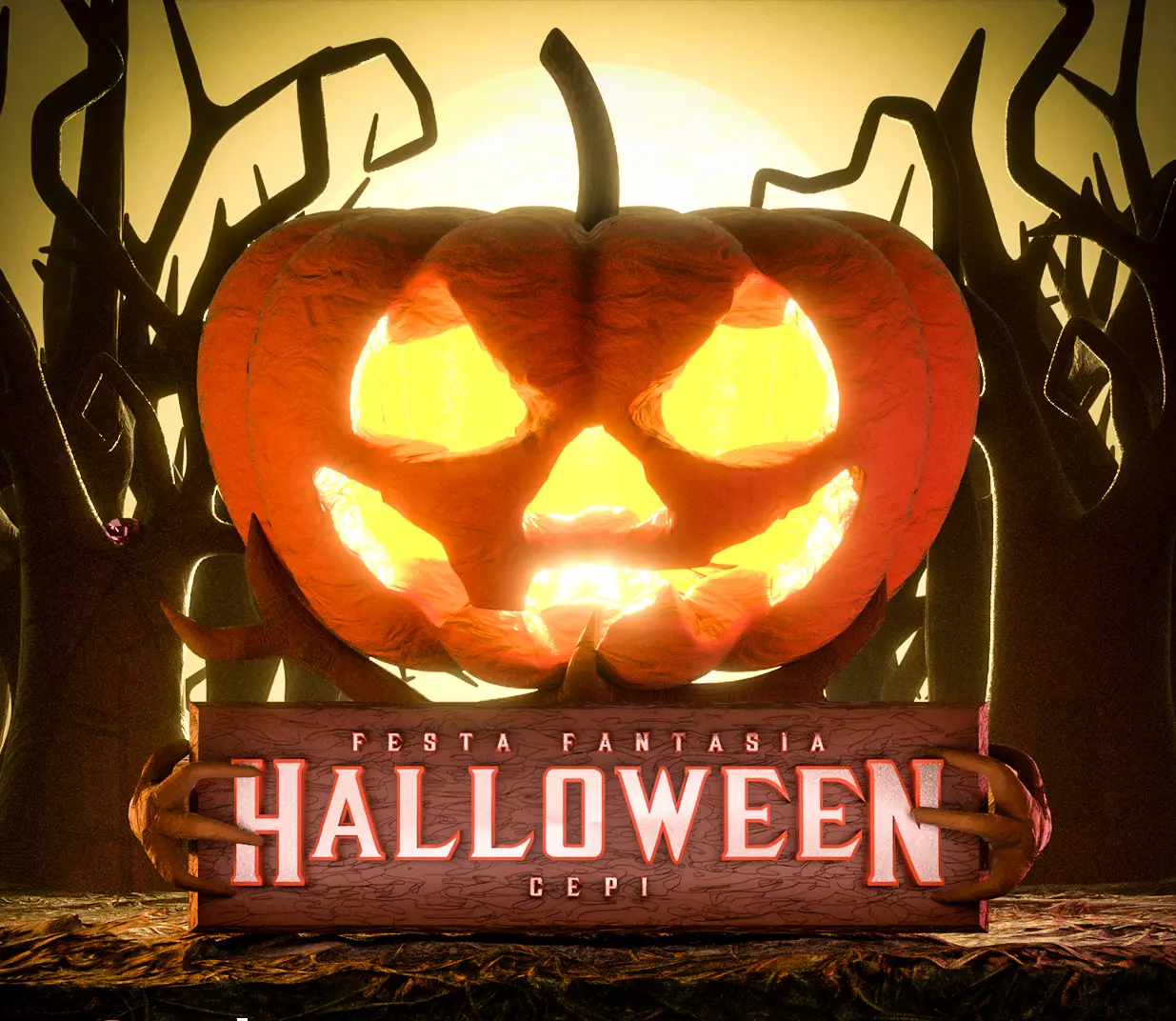 Halloween Pumpkin 3D model_0