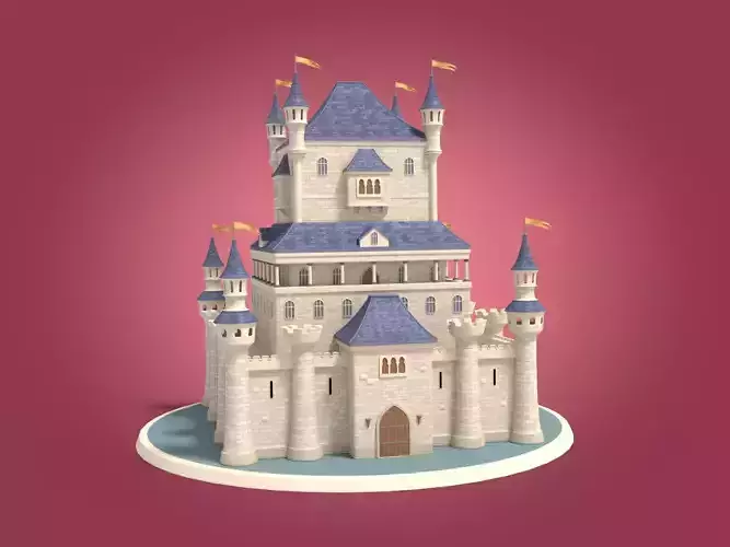 Cartoon Medieval Castle 3D model